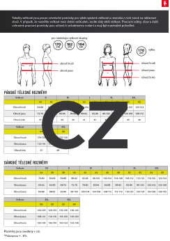 Tabulka velikostí CZ